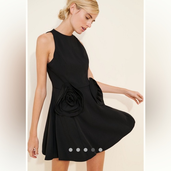 Elliatt Black Jillian Mini Dress with Floral Flowers Accent Large Retail $250 - Picture 2 of 9